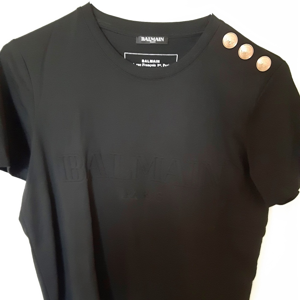 Black/Gold BALMAIN LOGO T-shirt